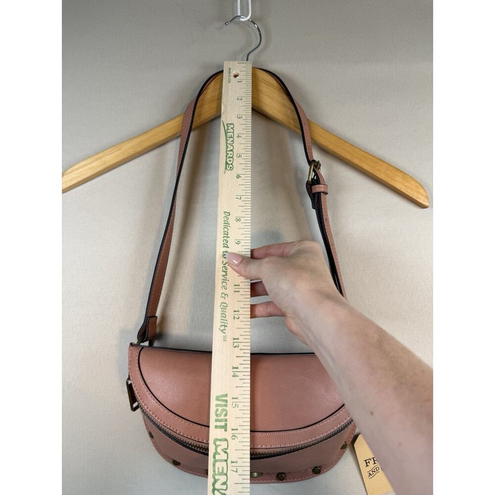 Frye & Co Blake Belt Bag Pink Cork Faux Leather Studded Crossbody New With Tag - Picture 11 of 13